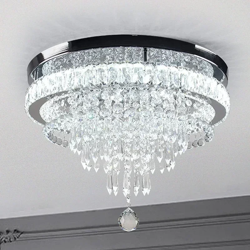 

Cross Border Modern Minimalist Circular Crystal Chandelier Living Room Restaurant Corridor High-end Home Decor Lighting Fixtures