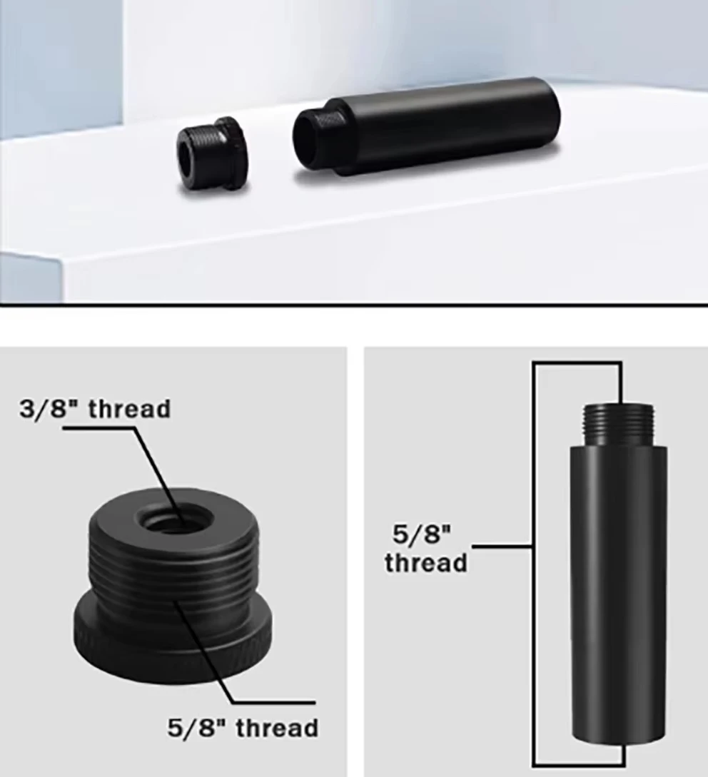 8pcs Mic Stand Extension Tube 4 pcs with 3/8