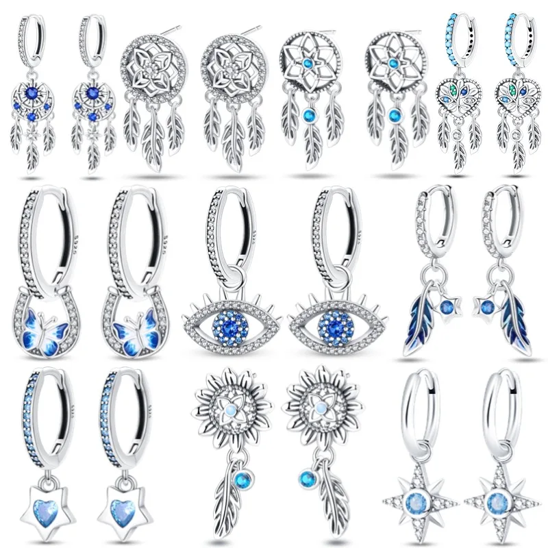 

925 Silver Dream Catcher Series Women's Earrings, Suitable for Daily Wear, Simple Temperament Retro Jewelry Party Birthday Gift