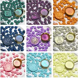 100pcs Sunflower Sealing Wax Aurora Color Wax Beads DIY Envelope Letter Wedding Invitation Scrapbooking Flashing Sealing Stamp