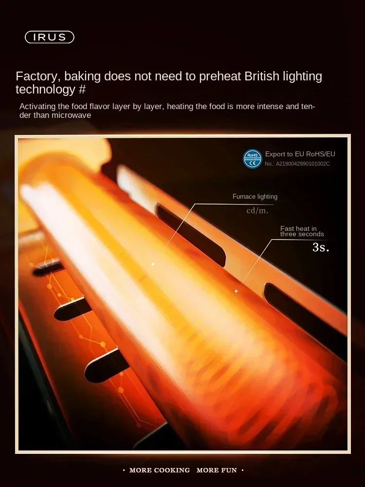 220V Bring Retro Style Into Your Kitchen with IRUS Electric Oven - Multi-functional 12L Baking Toaster AD