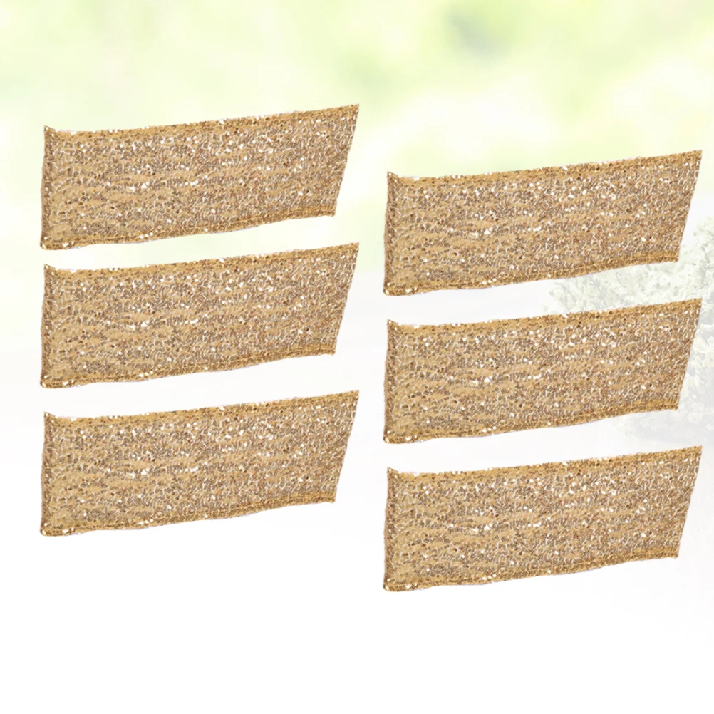 

12Pcs Chair Back Decoration Sequins Strap Elastic Bandage Wedding Party Decor Lightweight Ribbon