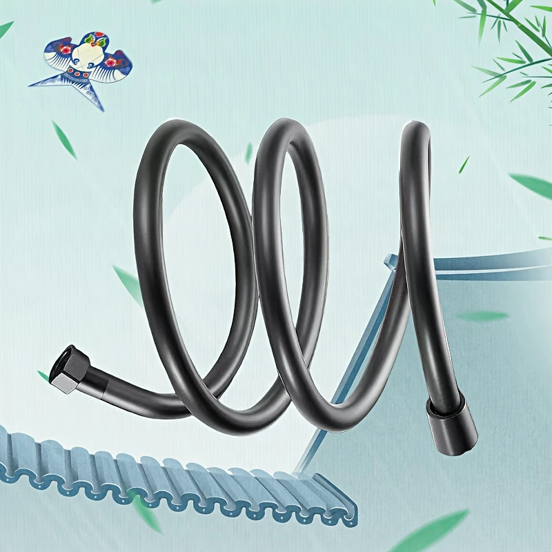 สายฝักบัว 2 เมตร สีดำ/สีเงิน สายฝักบัวแบบยืดหยุ่น สแตนเลส ท่อฝักบัวอาบน้ำแบบยาว อุปกรณ์เสริมในห้องน้ำ