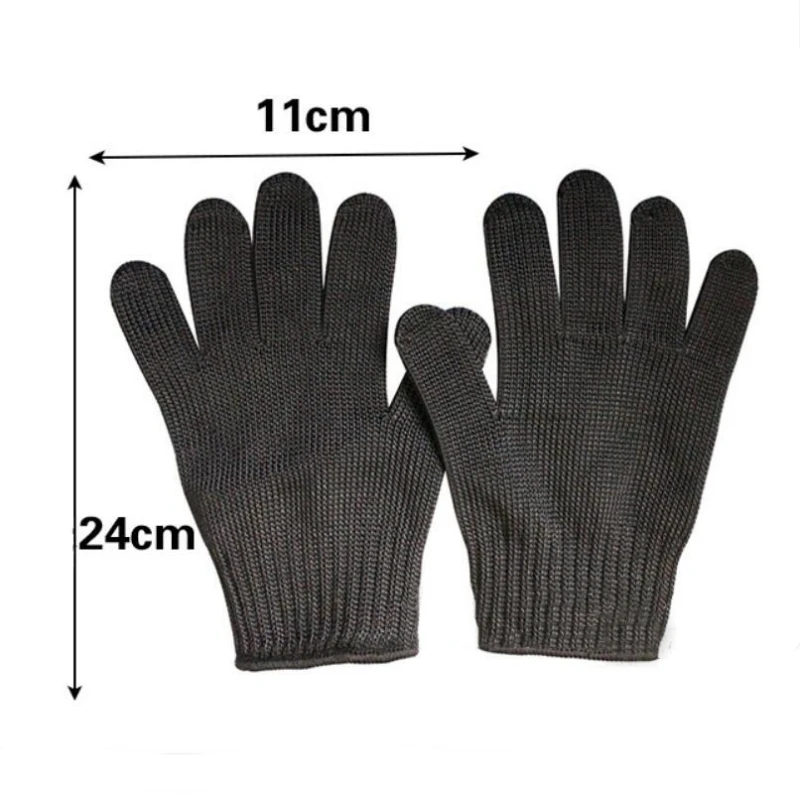 1 Pair Stainless Steel Wire Multi Purpose Level 5 Cut Resistant Anti-Cutting Safety Protective Gloves