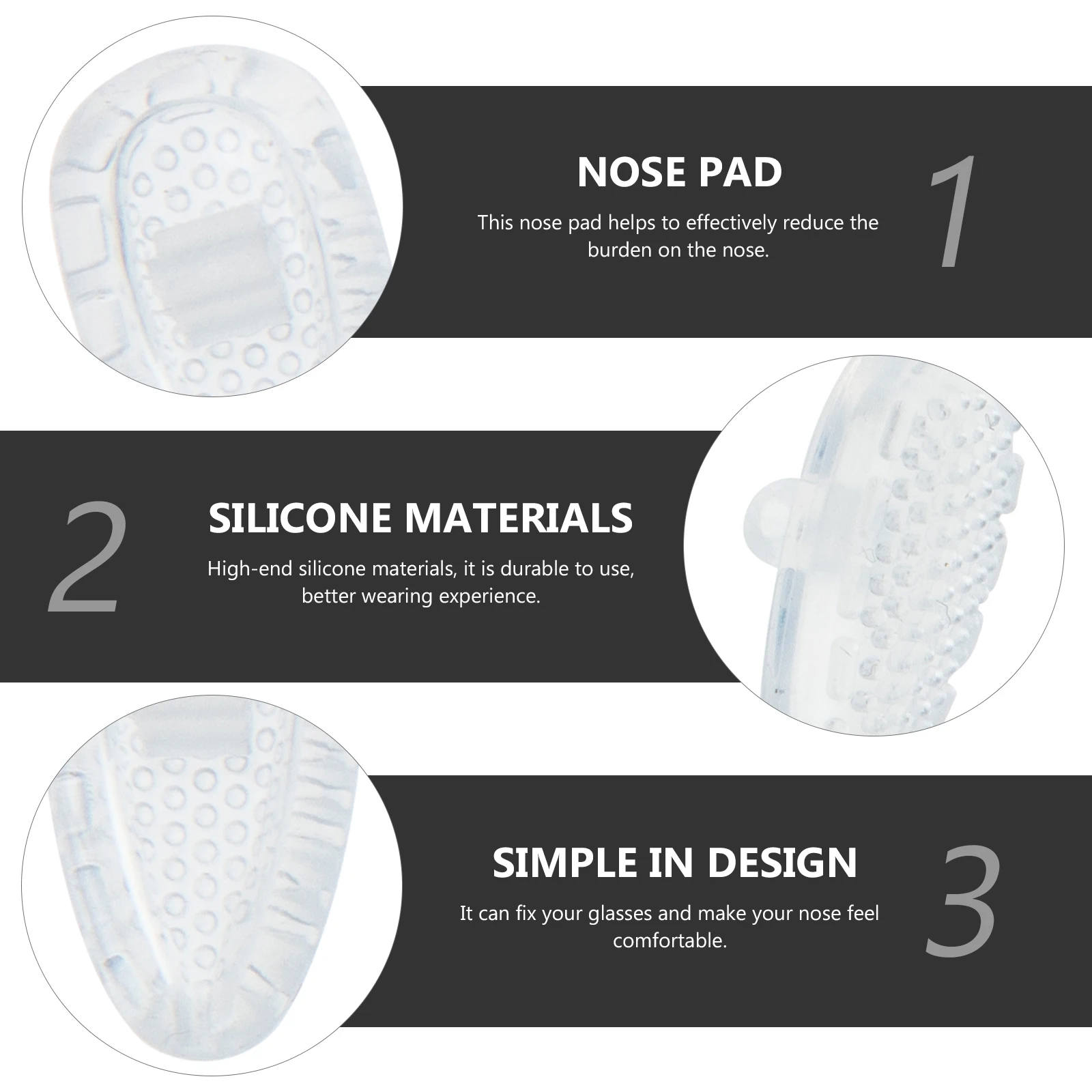 

25 Pairs Silicone Nose Pads For Glasses Anti-Skid Comfortable Replacement Eyeglasses Cushions Practical Non-Slip Nose Mats Labor