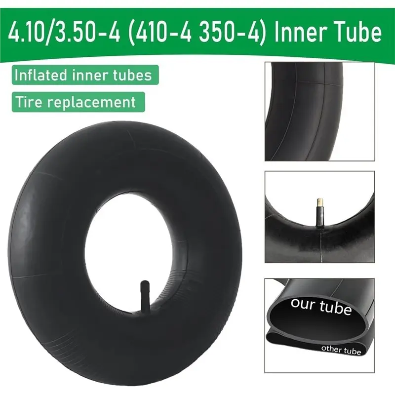 BMBY-2-Pack 4.10/3.50-4 Inner Tube, 4.10-4 3.50-4 Tube Straight Valve For Wheelbarrows, Mowers, Hand Trucks And More
