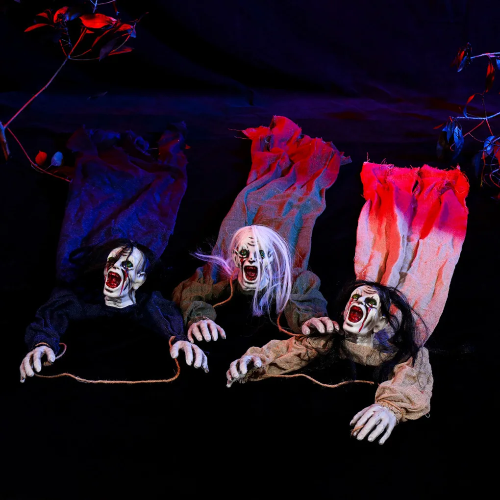 

3pcs Halloween Outdoor Decorations Hanging Ghosts Skeletons Spooky Creepy Yard Party Décor 3 Pack
