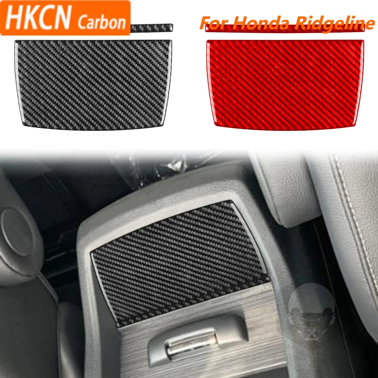 

For Honda Ridgeline Pilot Passport Car Accessories Carbon Fiber Storage Box Back Panel Interior Cover Trim Modified Sticker