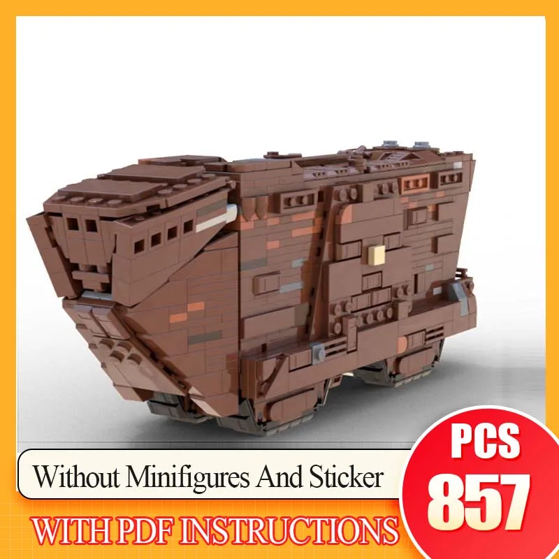 

857PCS Midi Sandcrawler Space War Military MOC SpaceShip Battle Custom Puzzles Architecture DIY Education Assembly kid Toy Gift