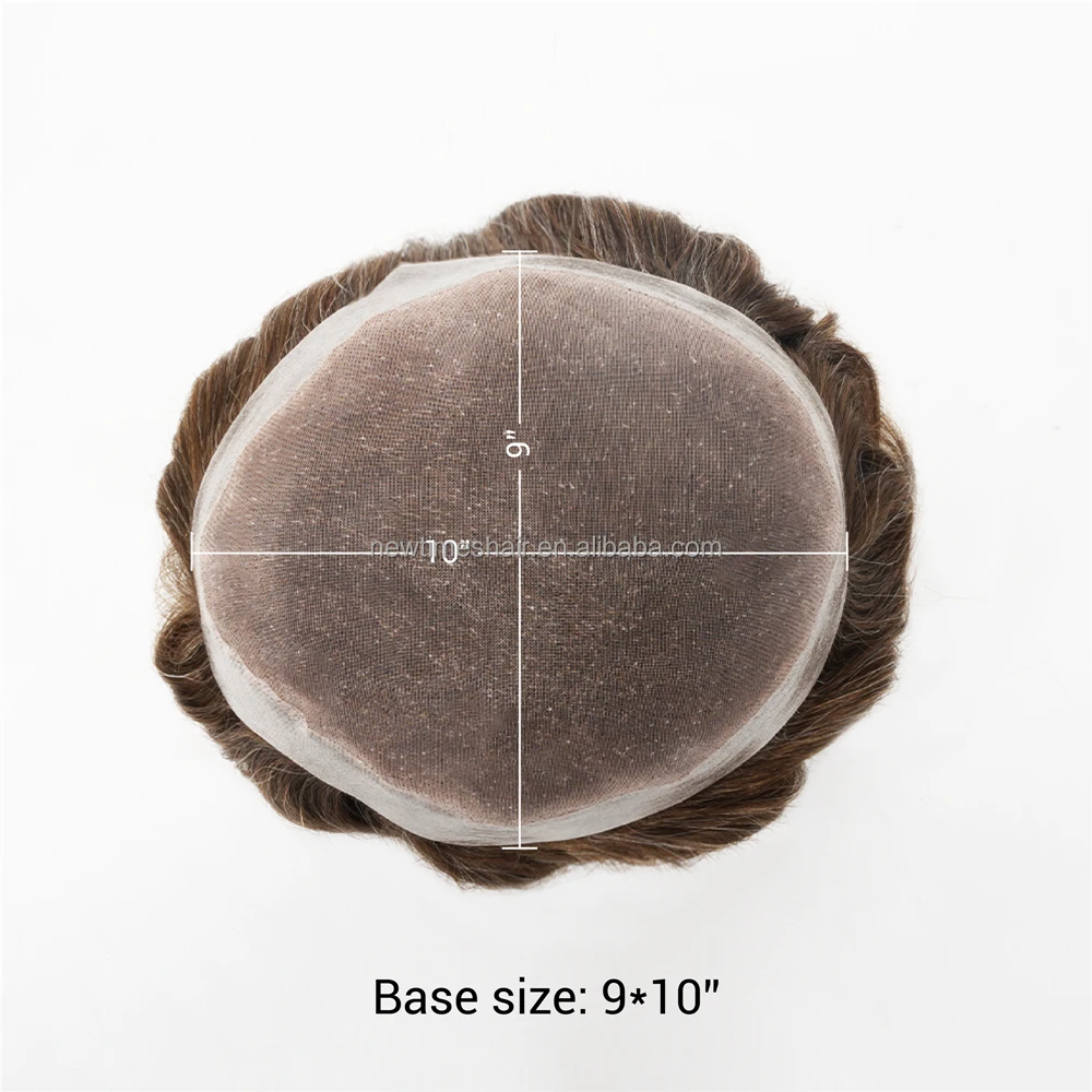 Custom Fine Mono Hand Tied Skin PU Perimeter Hair 110% Density Men's Hair System Human Hair Toupee