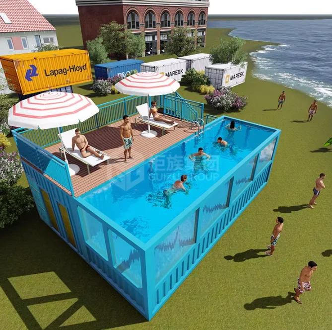 Großhandelshaus, maßgeschneiderter modularer Versandbehälter, Schwimmbad, 20 Fuß, 40 Fuß Poolbehälter
