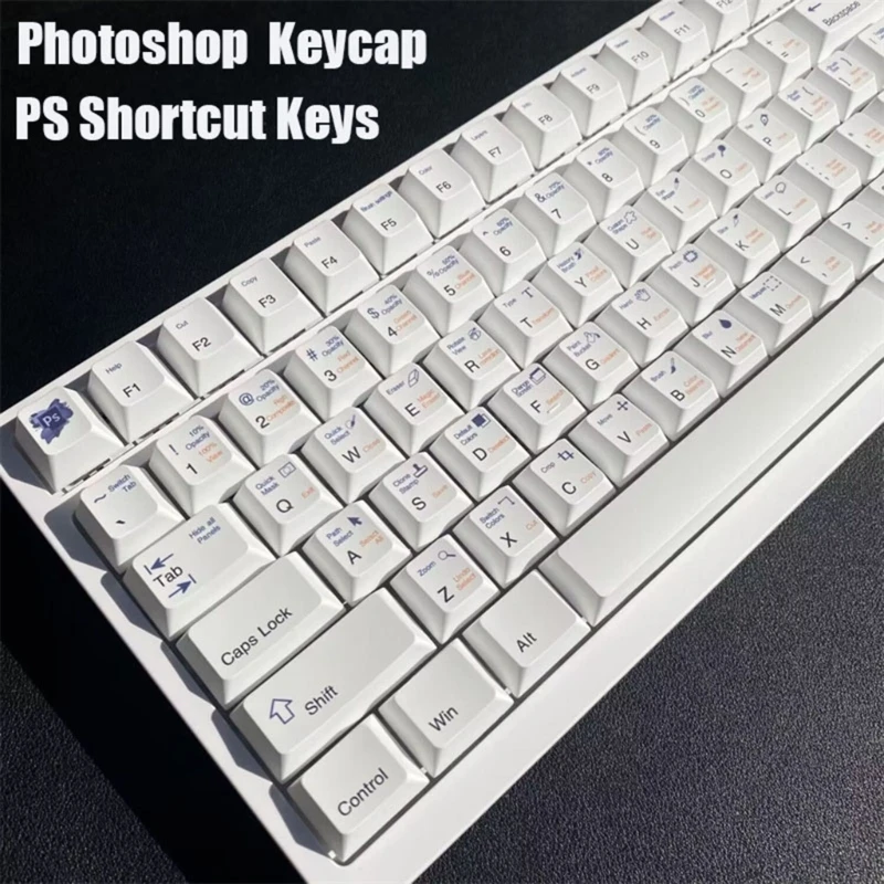 127 PS Photoshops PBT DyeSublimation Keycap Set Cherry Teclados Teclas
