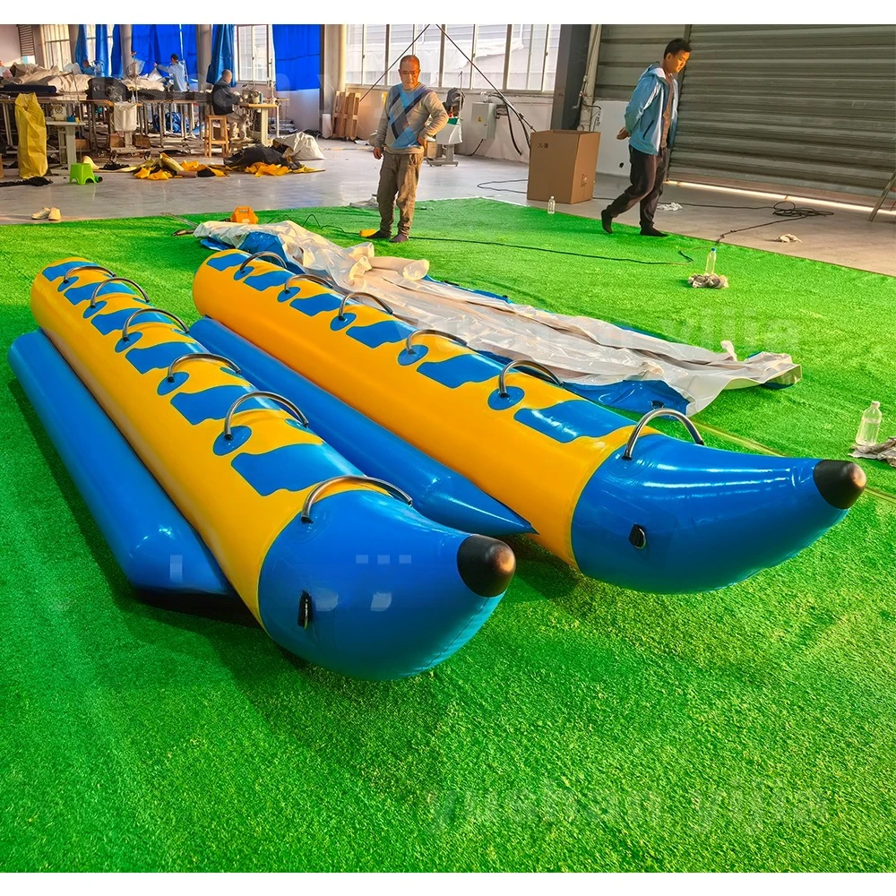 6 people 3 tubes high quality flying fish inflatable PVC banana towing pipe boat water sports game