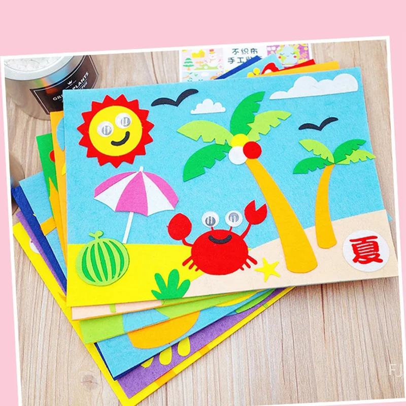 

[YU]Nonwoven Felt Fabric 10x10cm Patchwork Cloth Bundle for Kids Scrapbooking DIY