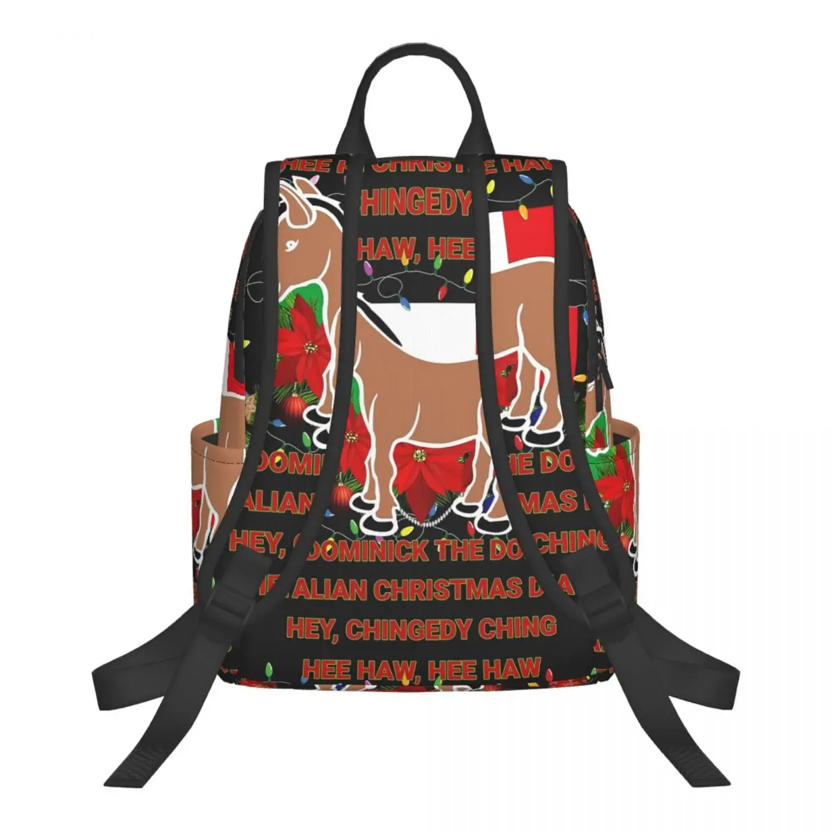 Dominick The Italian Christmas Donkey Student Backpack School Bag Hiking Travel Daypack for Boys Girls Bookbag Shoulder Bags
