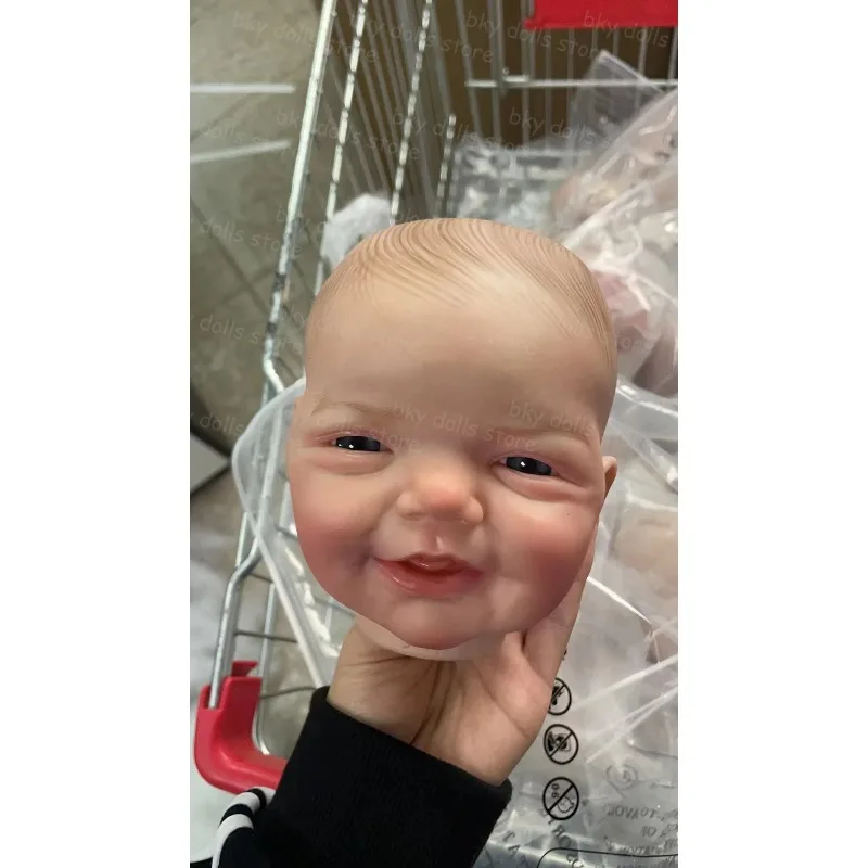 19inch Already Painted Kit Charlie Unfinished Hand-draw Hair Reborn Kit 3D Skin Veins with Cloth Body and Eyes