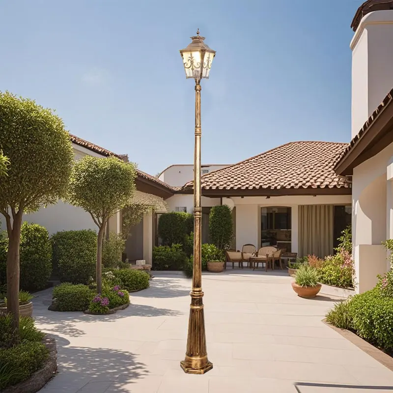 

Outdoor Scenery, Modern Villa Courtyard, Outdoor High Pole Street Lamp, European Waterproof Single Head Road Lighting ≈260CM