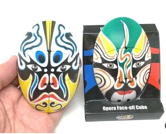 Cubo FACE-OFF dell'Opera cinese GuanYu (maschere rosse, blu, nere, bianche, verdi e gialle, collezione d'arte)