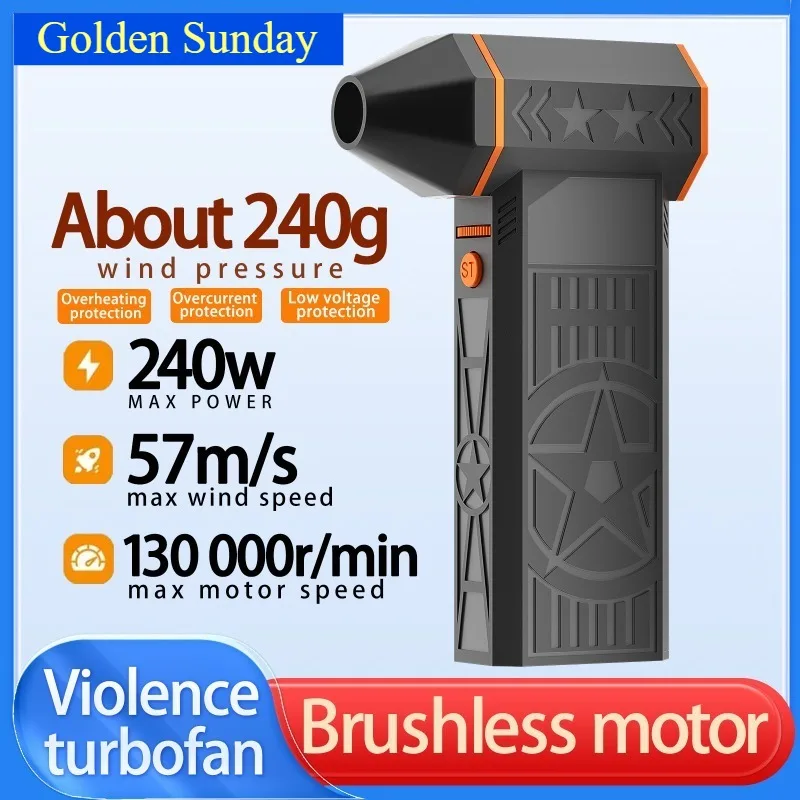 

Golden Sunday X50 Brushless Turbo Fan 240W High-Speed Portable 8000mAh Rechargeable 57m/s Typhoon Wind Charging Camping Fan