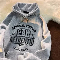 Maglione con cappuccio uomo e donna nuovo sciolto autunno Top americano retrò alfabeto stampa coppia giacca Ins marea Pop vestiti felpe