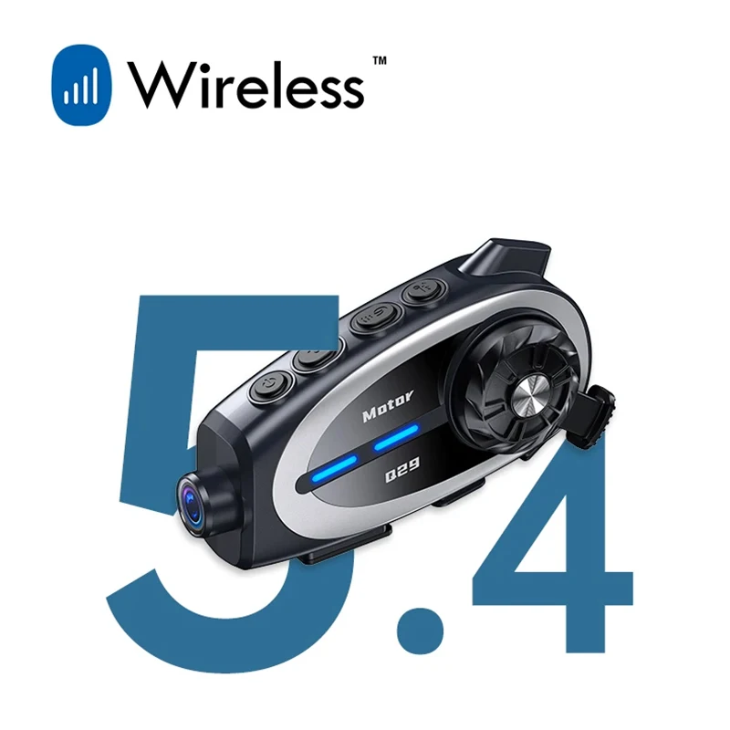 Q29 오토바이 헬멧 헤드셋 레코더 1080P HD 무선 커뮤니케이터 모토 대시 카메라 광각 방수 WiFi 비디오 레코더