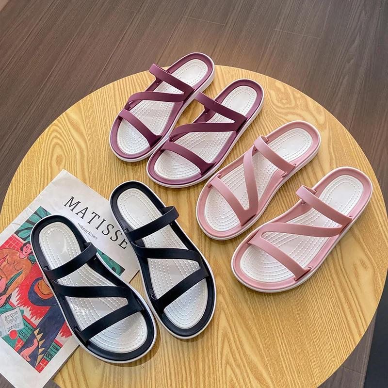 

Fashion Z-strap Slippers Summer Beach Women's Sandals Non-slip Outdoor Slippers for Beach Soft Soles Flat Sandals for Woman