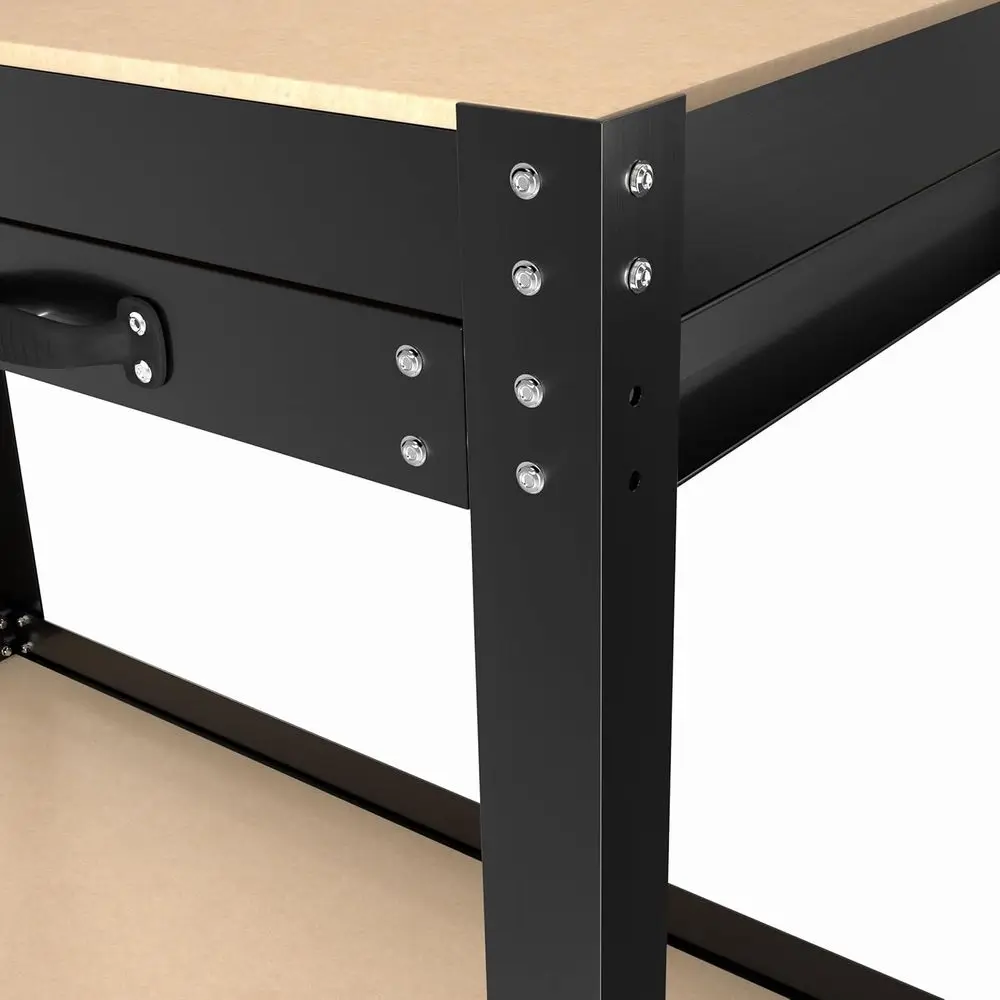 Robuste 61-Werkbank mit Schubladen, Regal und Stecktafel, 300 Pfund Tragkraft für Garage, Holzbearbeitung, Heimbüro