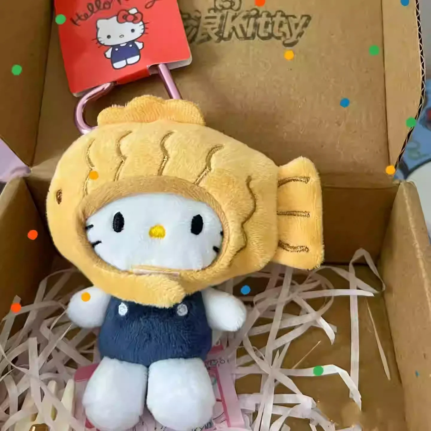 Jouets de beurre en peluche Hello Kitty Taiyaki, casquette de dessin animé, poignées amovibles, chapeau Kawaii, envoyer à des amis des cadeaux d'anniversaire et de Noël, 12cm