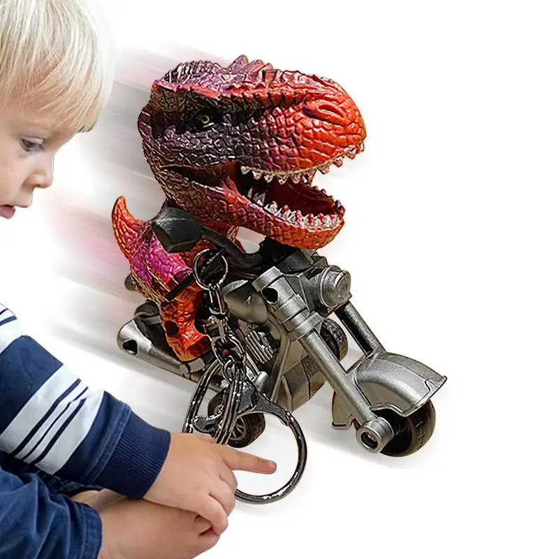 Creative Key Chain Car Keychain Creative Motorcycle Shape Friction Powered Dinosaur Toy Fun Dinosaur Boy Toys Car Keychain For