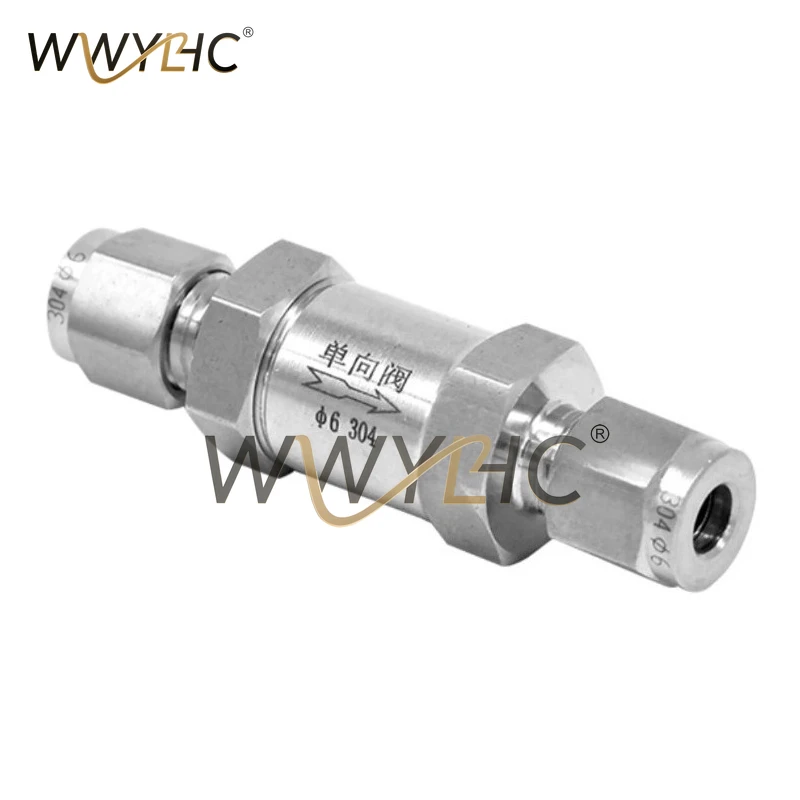 Fit 3/6/8/10/12-20mm OD Tube Compression Check Valve One Way Non-return Inline 304 Stainless Steel