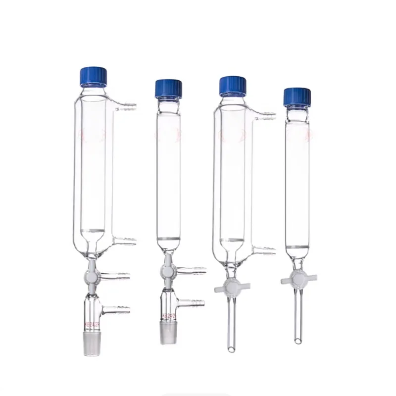 Polypeptide solid phase synthesis tube high borosilicate glass three-way PTFE door fittings sand core plate piston joint