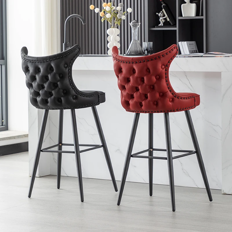 Black Luxury Bar Stool Modern Design Minimalist Metal Recreational Party Chairs Personalized Soft Taburetes De Bar Furniture