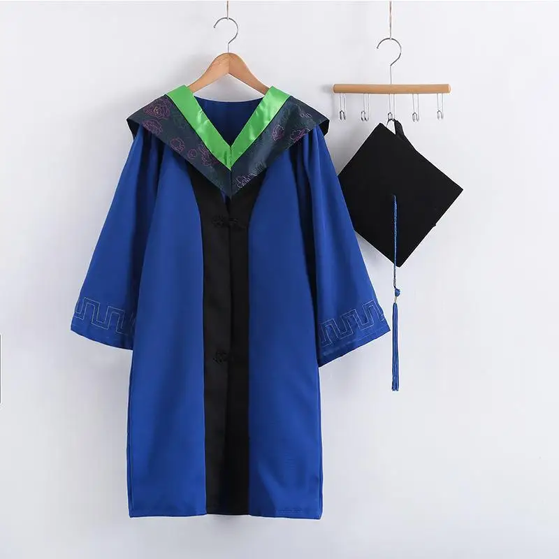 Graduation Uniform Gown Cap 2023 Unisex Graduation Bachelor Costume School University Graduation Ceremony Baccalaureate Gown