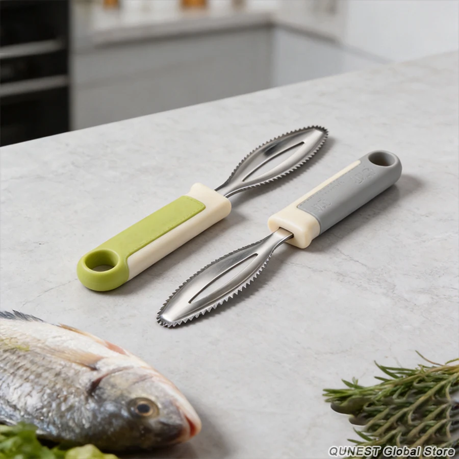 1PC Stainless Steel Fish Skin Scraper Fast Descaler Cleaner Fish Bone Remover Peeler Tongs Household Seafood Kitchen Gadget