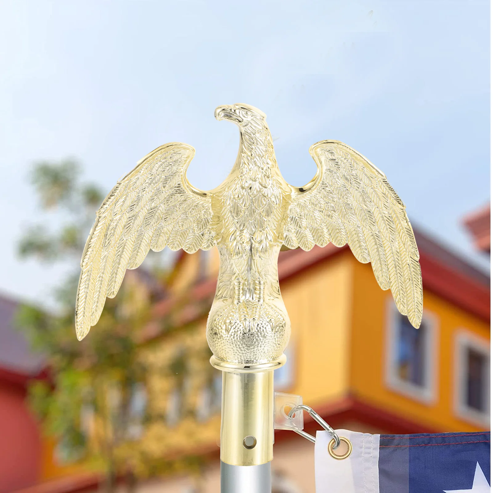 

Eagle Flagpole Topper Plastic Ornament for Wooden Flagpoles Lightweight Durable Decorative Suitable Outdoor Garden