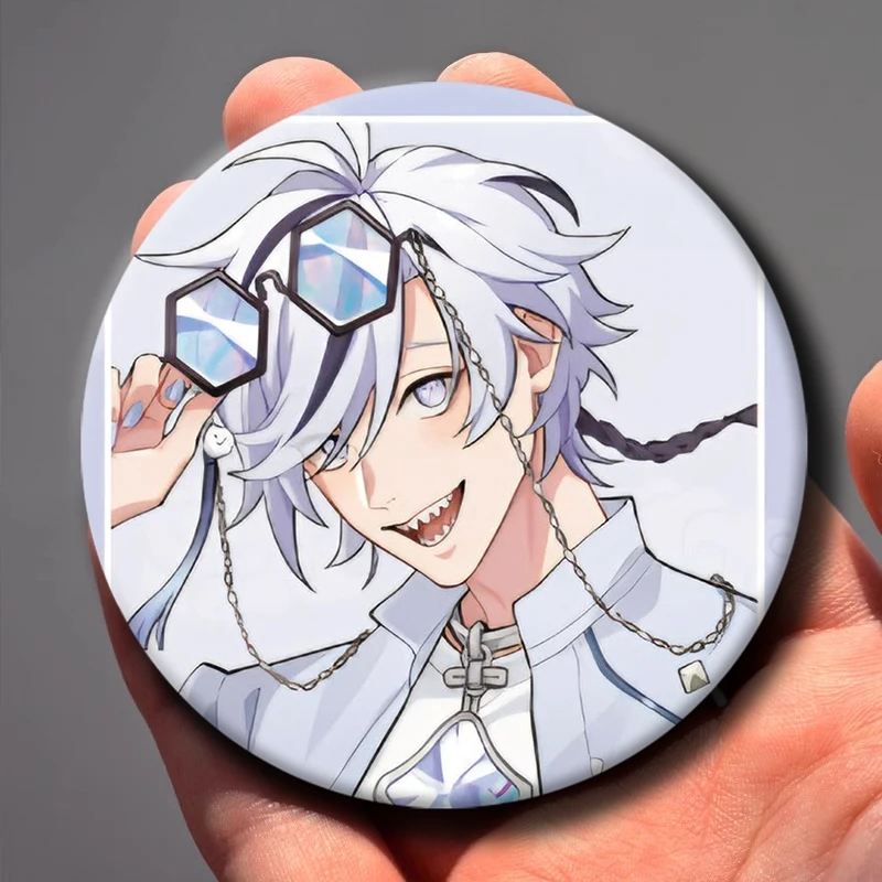 Anime Game Nu Carnival Button Pins Cartoon Character Eiden Yakumo Olivine Kuya Creative Brooch Round Badge for Bag Clothes Decor