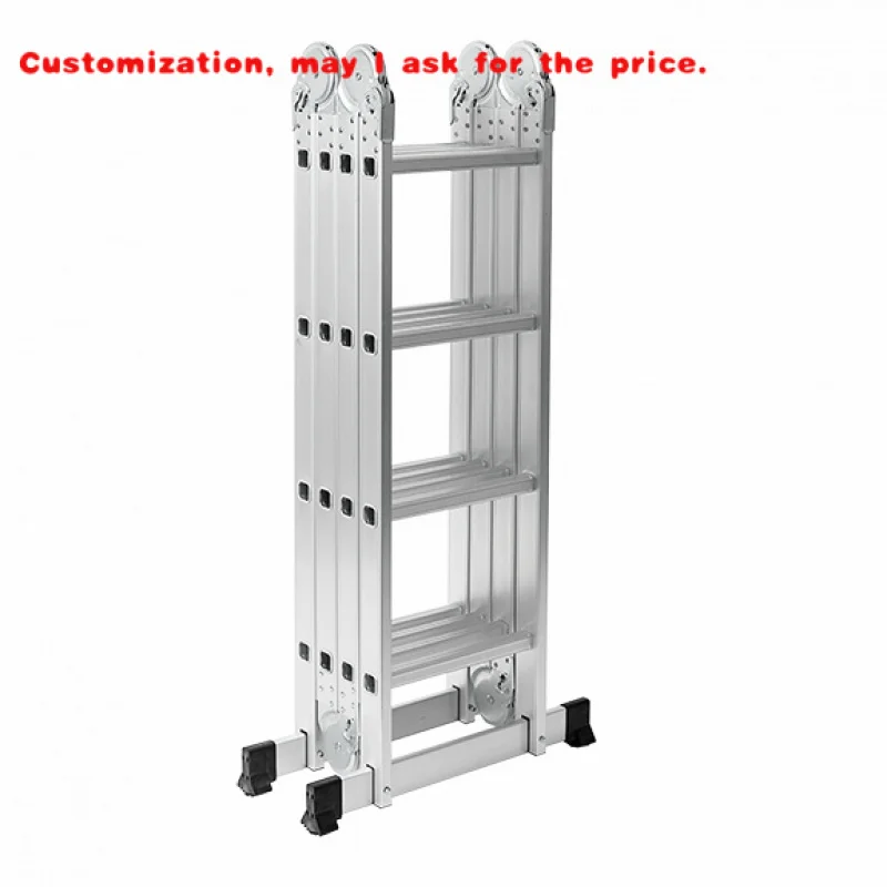 

Изготовленная на заказ.Алюминиевая складная многофункциональная лестница, большая и шарнирная складная алюминиевая лестница, лестница для восхождения, телескопическая лестница