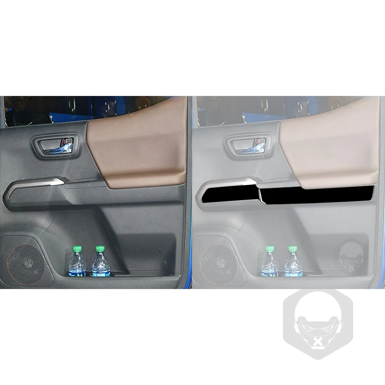 Manillar Interior de puerta de coche, Piano negro ABS, cubierta de Panel, pegatinas de ajuste, apto para Toyota Tacoma 2015, 2016, 2017, 2018, 2019, 2020