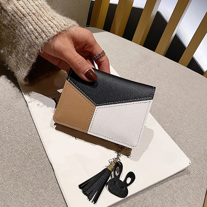 Mode Reiß verschluss Brieftaschen Damen lange kurze Geldbörsen Handtaschen Münz geldbörse Karten halter Pu Leder Brieftasche Brieftasche