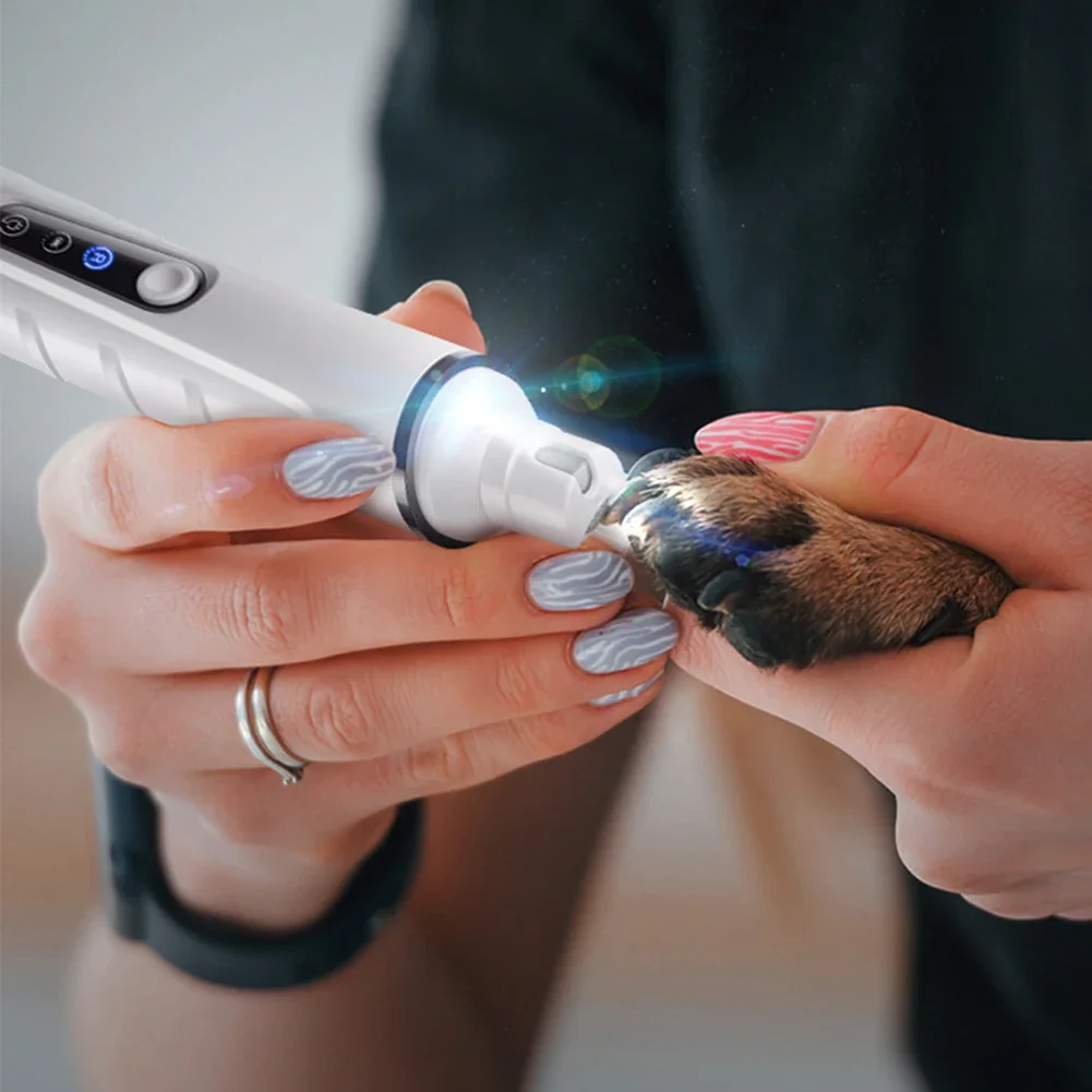 Elektrische Haustier Nagelknipser Hund Nagelschleifer Mit LED-Licht Wiederaufladbare Hund Katze Pfoten Nagel Pflege Glättung Trimmer Werkzeug