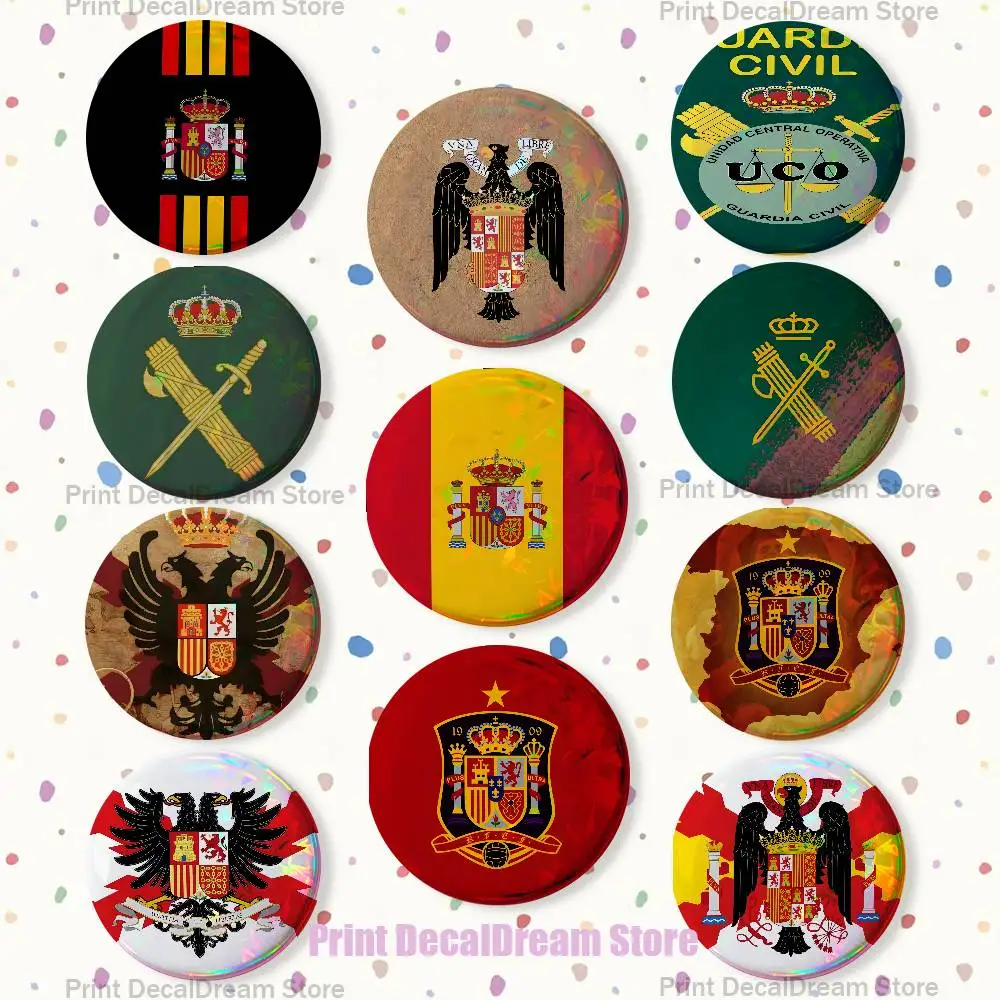 

Spain Spanish Guard Civil Brooches for Backpack Accessories 25mm,32mm,48mm,58mm,75mm Round Enamel Pins Cartoon Badge