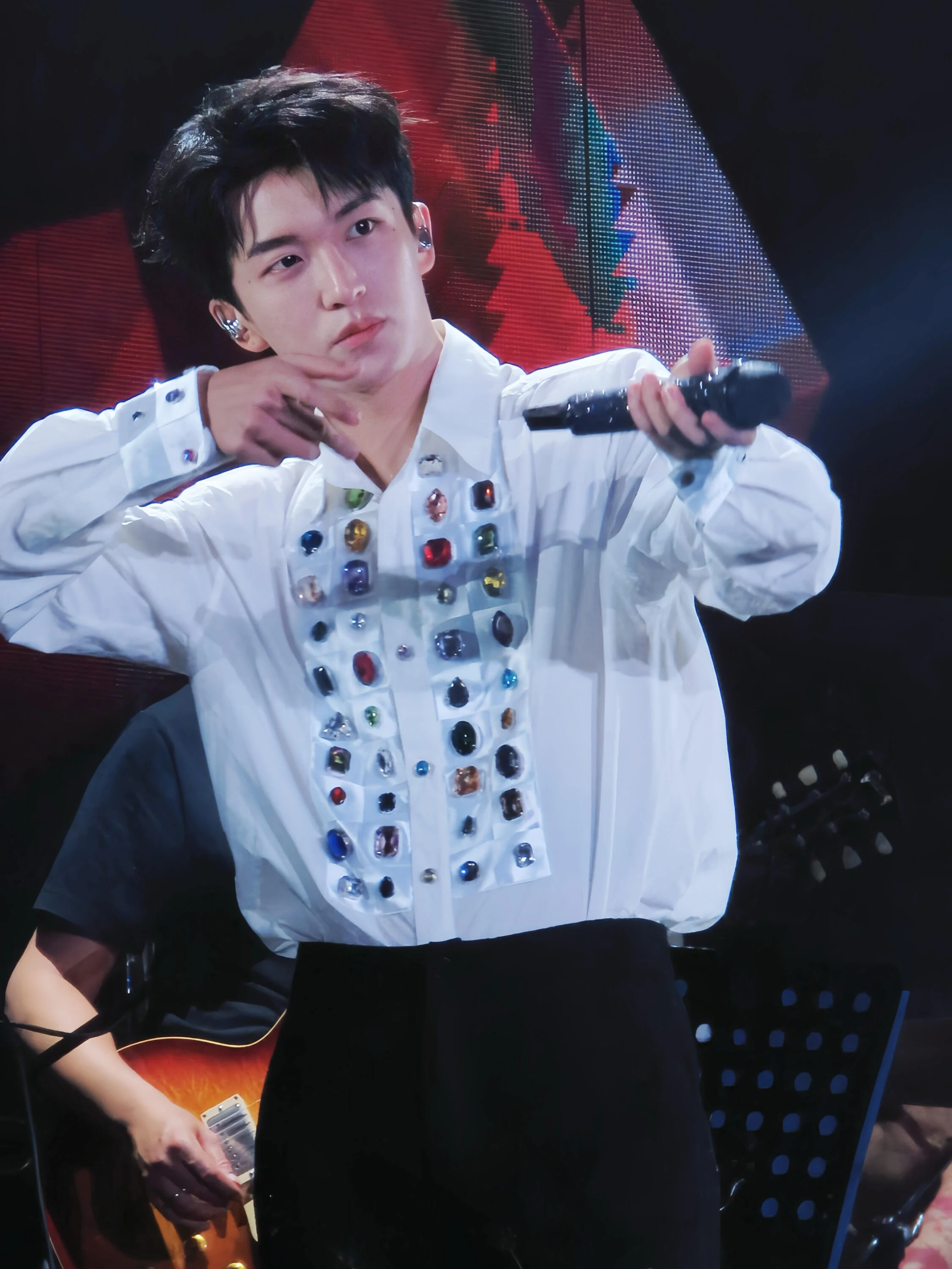 الرجال النساء 2025 موضة جديدة الراقية بلايز تألق اليدوية الأحجار الكريمة فضفاضة الراحة قمصان موضة قمصان طويلة الأكمام وسيم #4