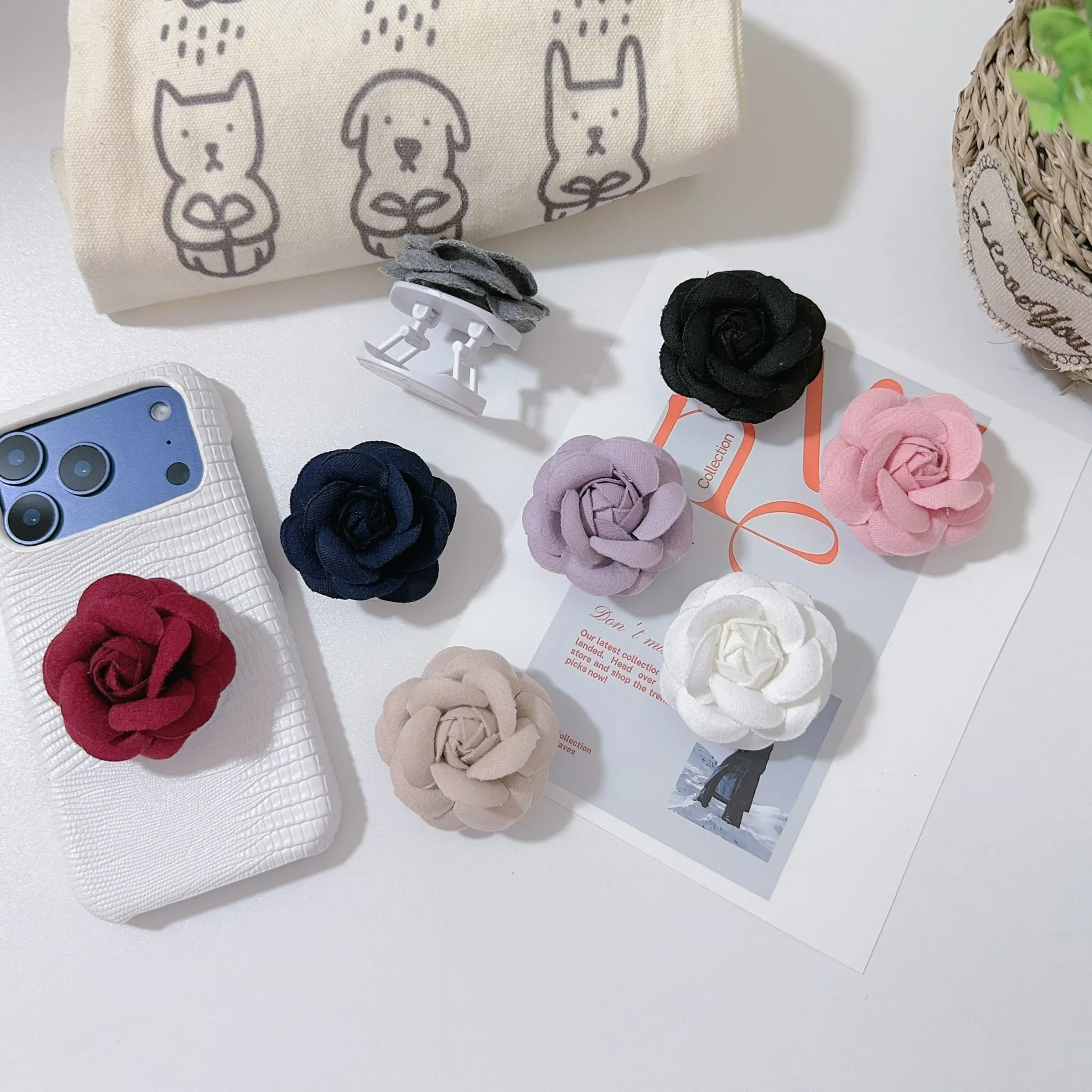 

Модный милый держатель для телефона с невидимыми тканевыми розами, складной, для iPhone и Samsung, подставка-держатель Griptok