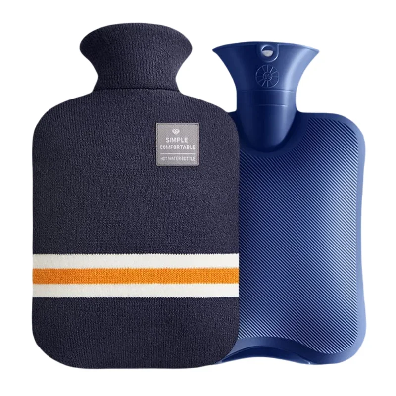 1L Hot Water Bottles Belly Water Injection Hot Water Bag PVC Large Capacity Portable Leak-proof Flannelette Warm Hand Bag