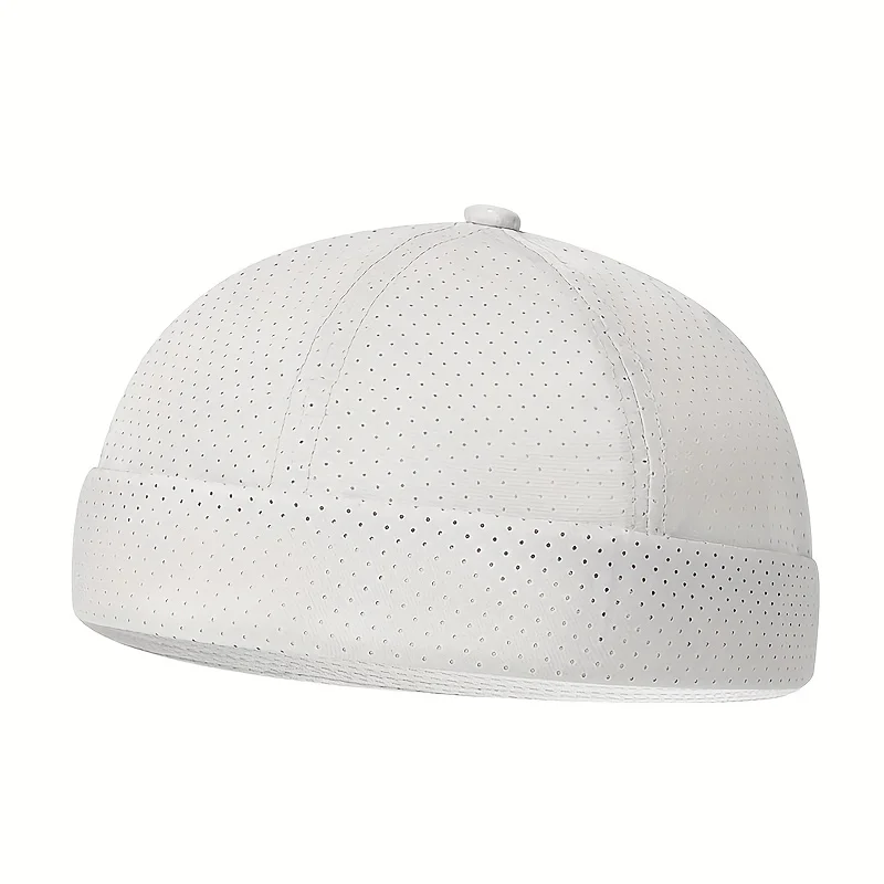 New Summer Mesh Quick-Drying Landlord Hat, Solid Color Light Board Adjustable, White Hat,Friendly Breathable Hip Hop Tang Hat