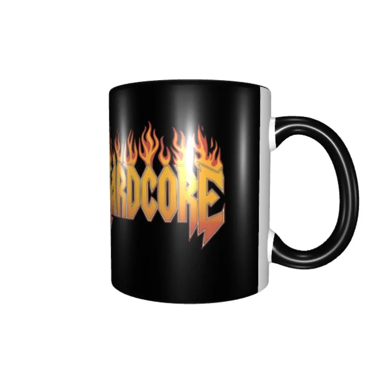 Customized H-Hardcores Punk Logo Coffee Mugs DIY Flame Design Ceramic Tea Milk Mug Cup