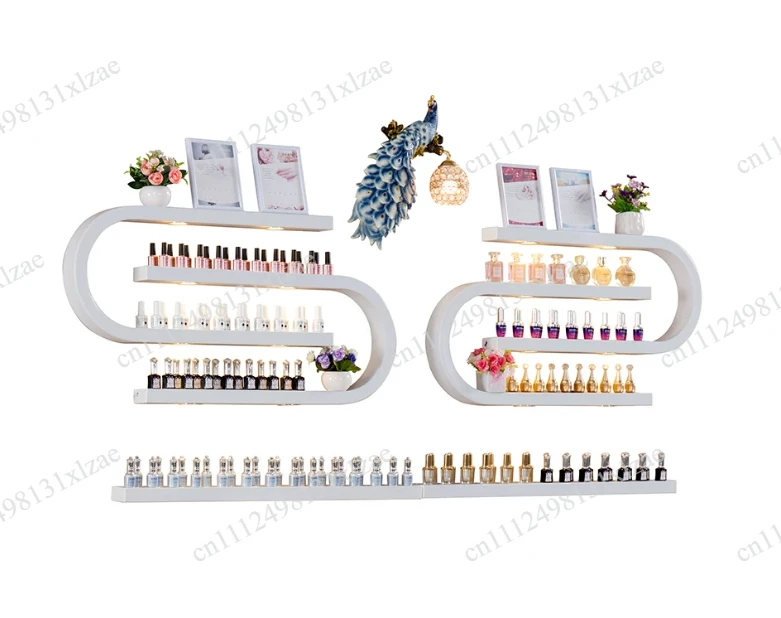 Minimalist Wall Mount Nail Polish Shelf - U-Shaped Space Saving Display Rack for Nail Art & Salon