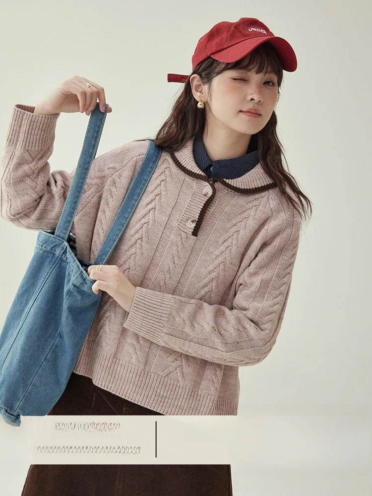 

AMUU оригинальный милый антивозрастной длинный шерстяной свитер светя, женский осенне-зимний новый вязаный повседневный свободный топ