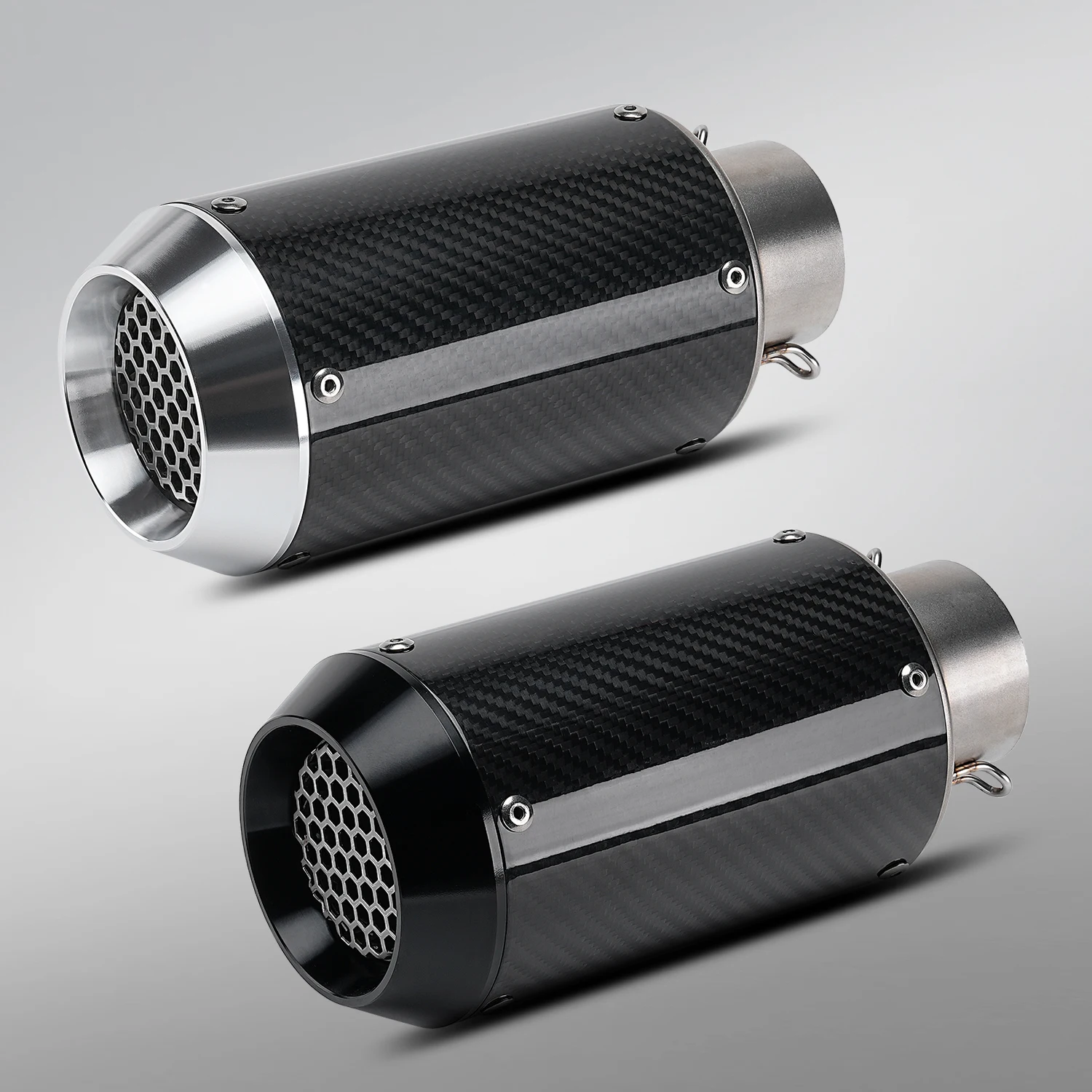 

Универсальный 60-мм глушитель из карбона для мотоциклов, подходит для Z900, FZ6, RC390, S1000XR, спортбайков