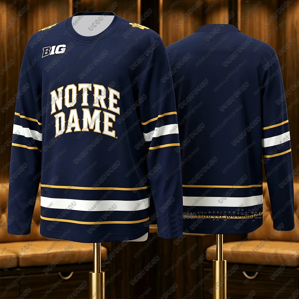 Autumn Winter New Ice Hockey Jerseys For Adult/Kids Notre Dame Fighting Irish Hockey Jerseys Sports Long Sleeve Kids Jerseys